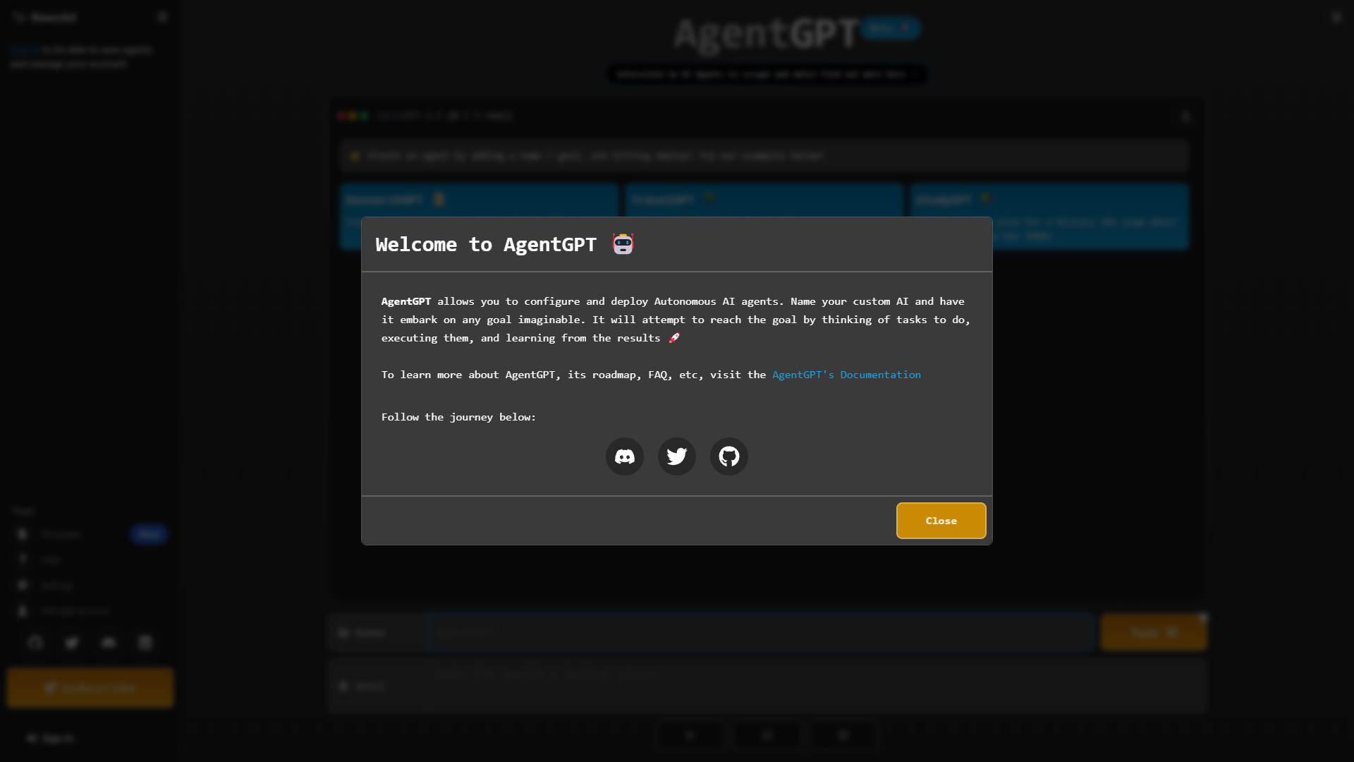 AgentGPT screenshot