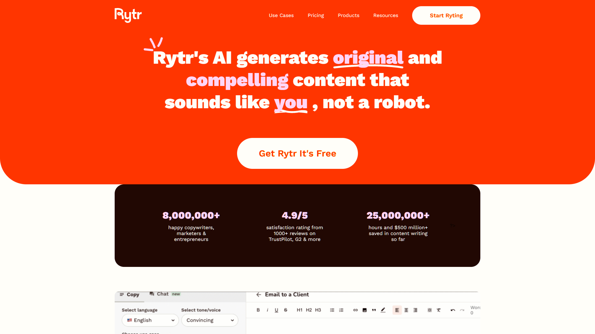 Rytr screenshot
