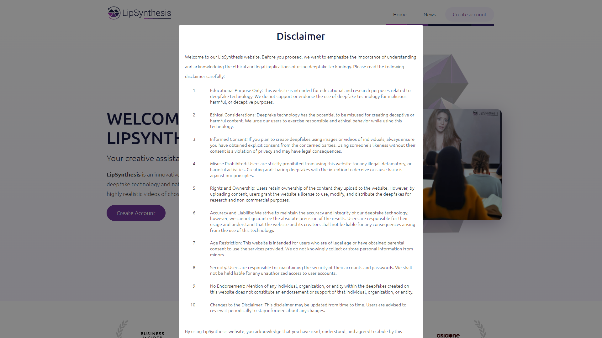 LipSynthesis screenshot
