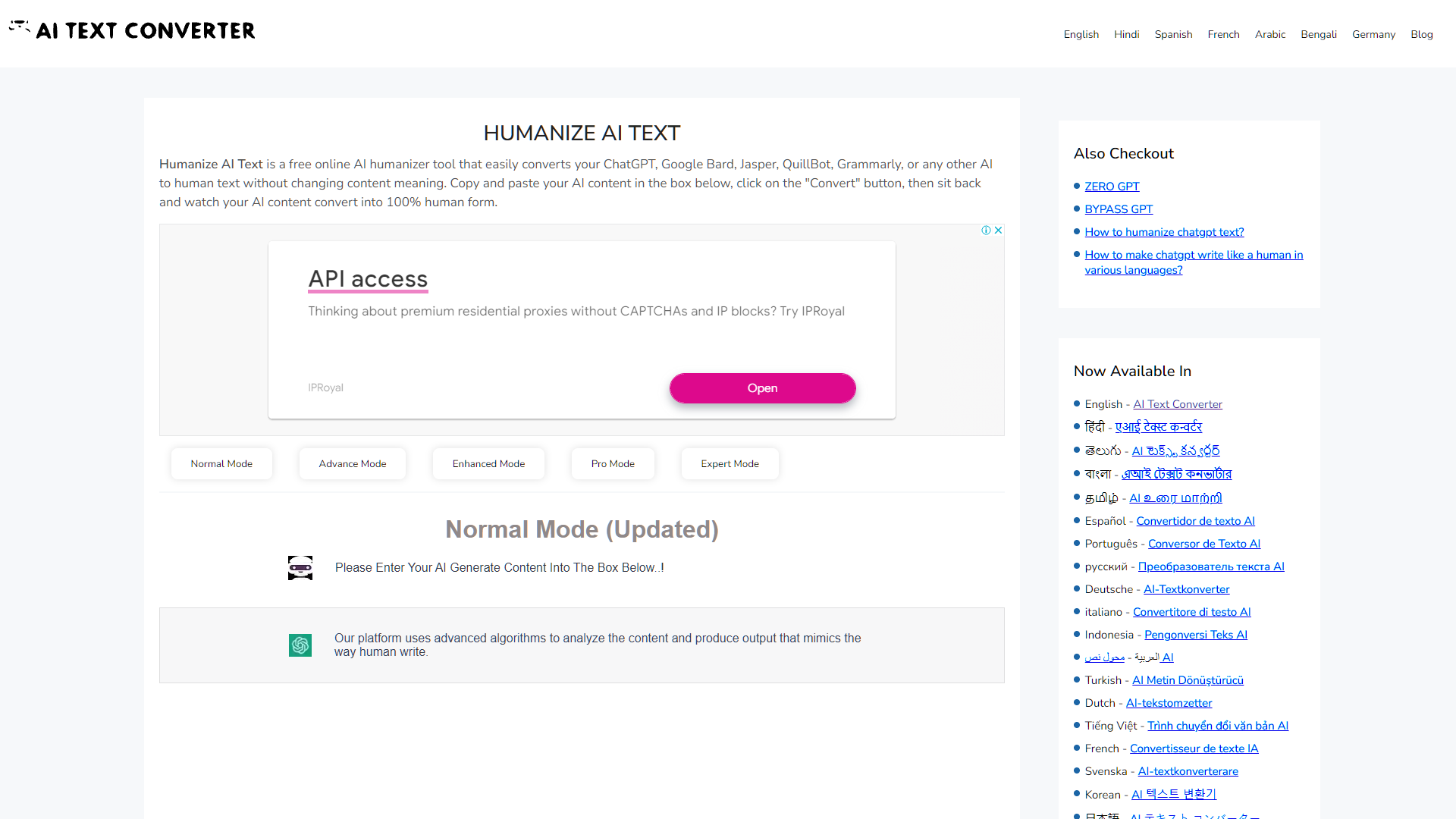 AI Text Converter screenshot