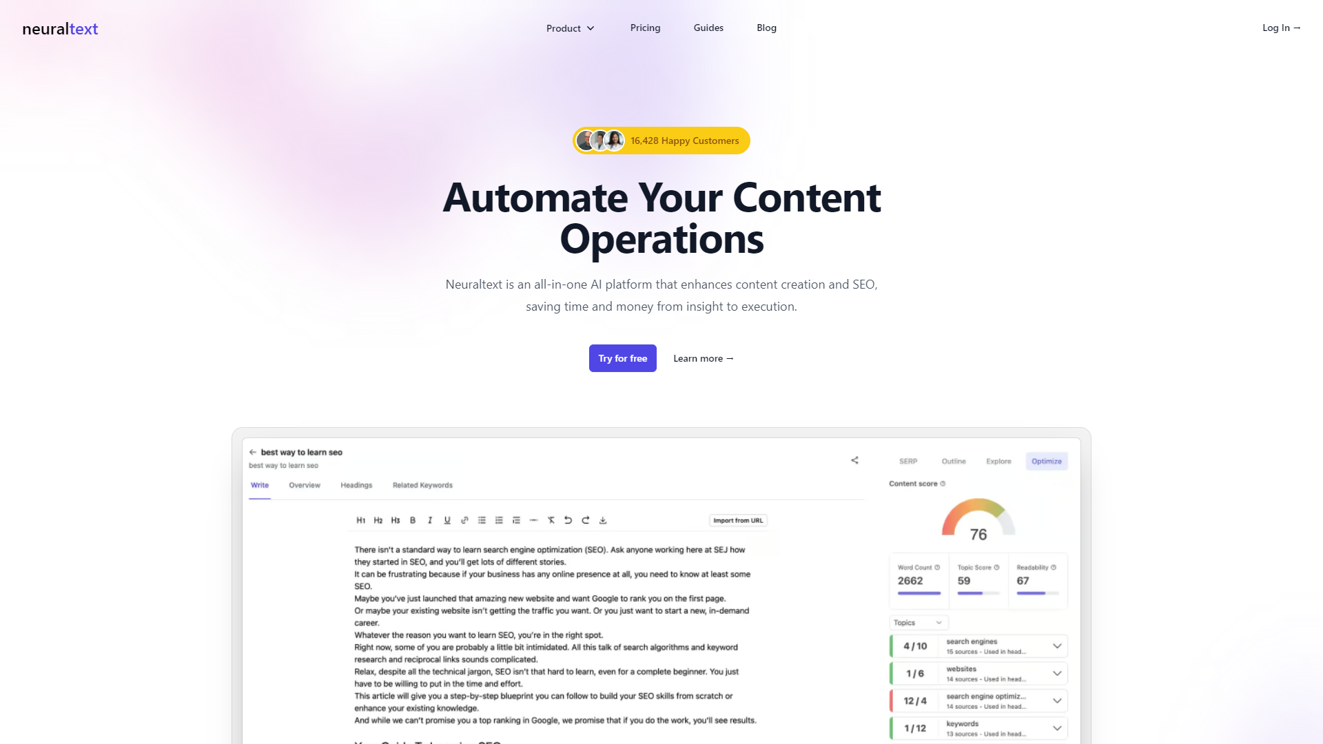 Neuraltext screenshot