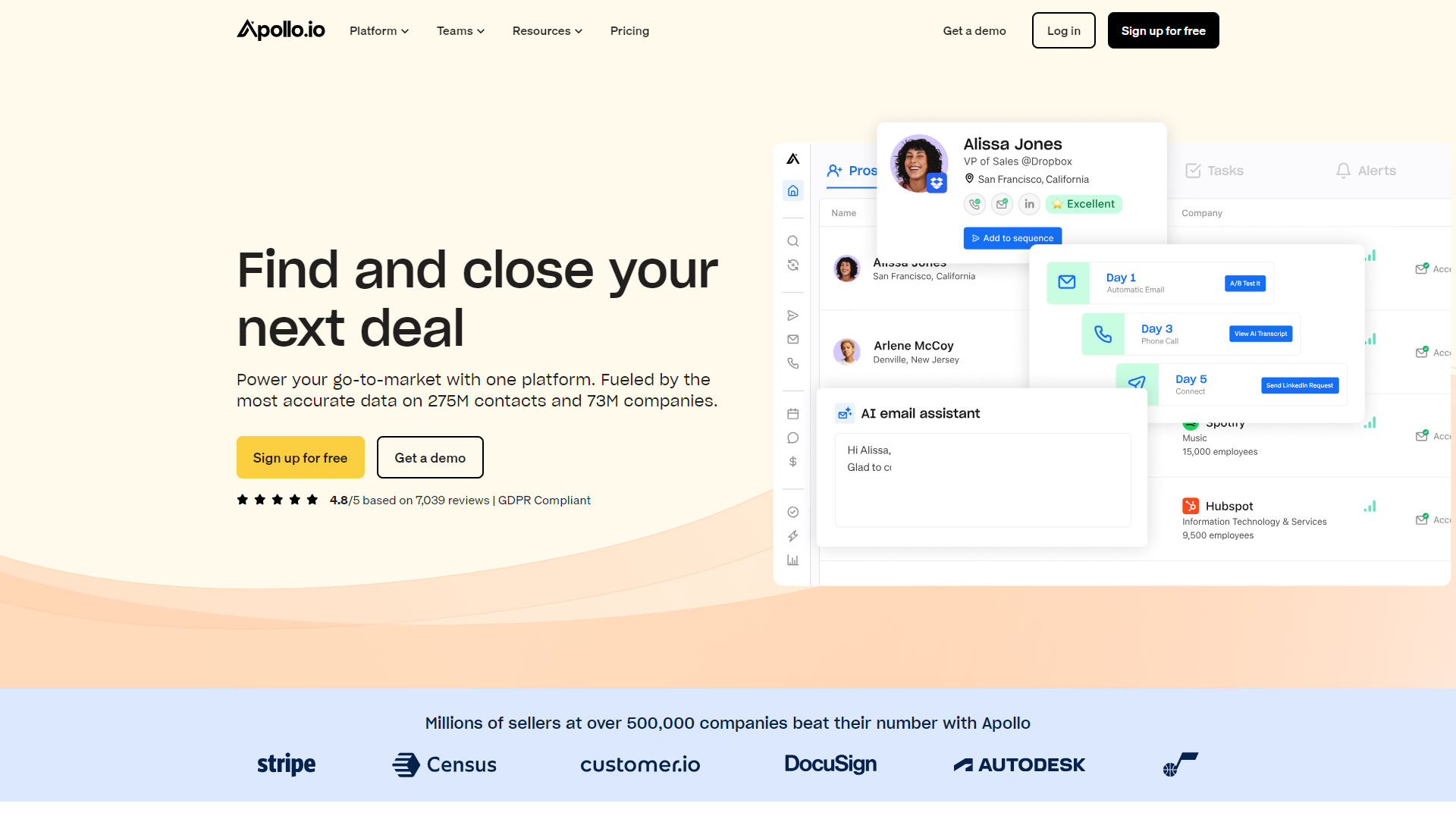 Apollo io screenshot