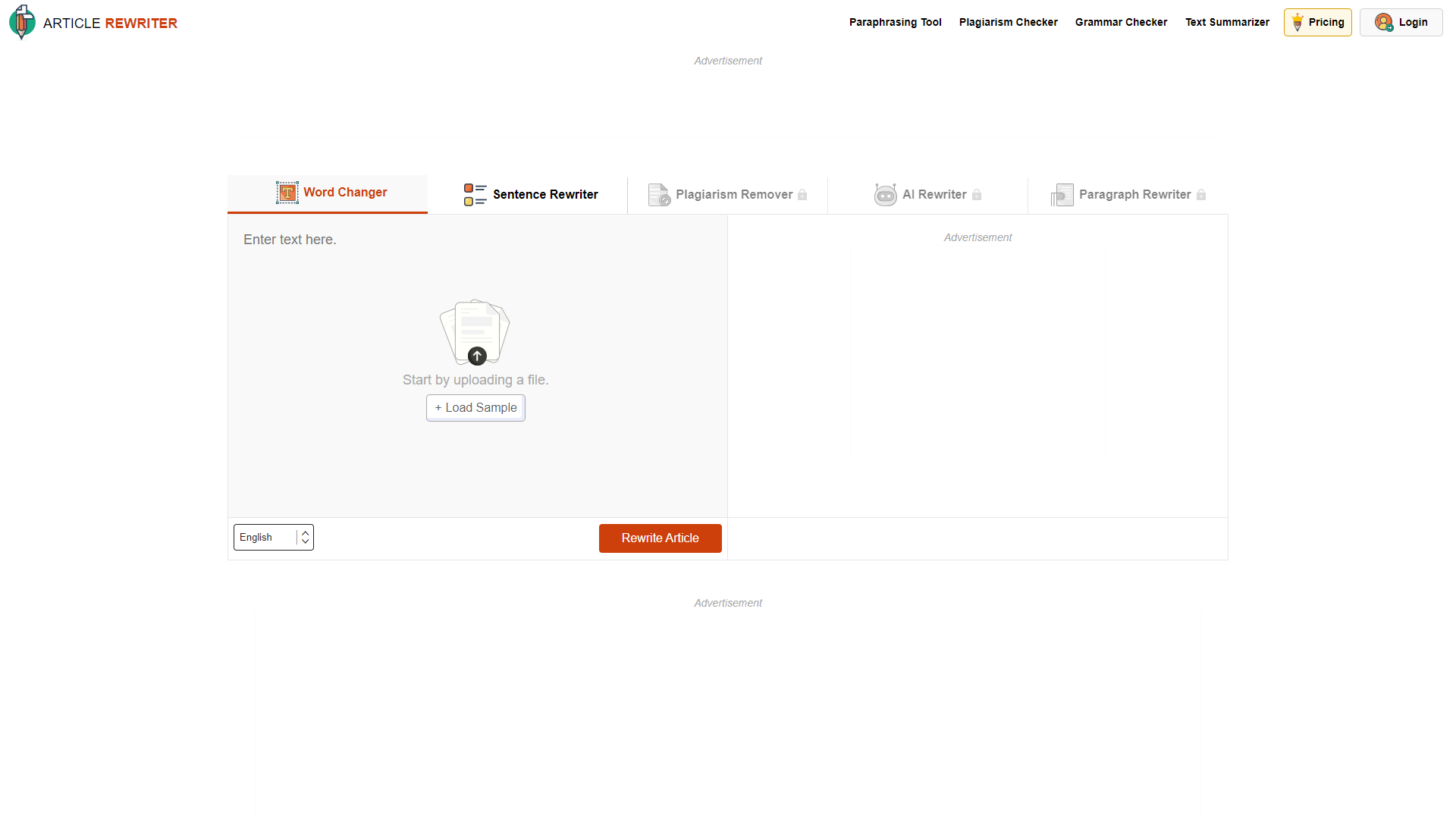 ArticleRewriter net screenshot