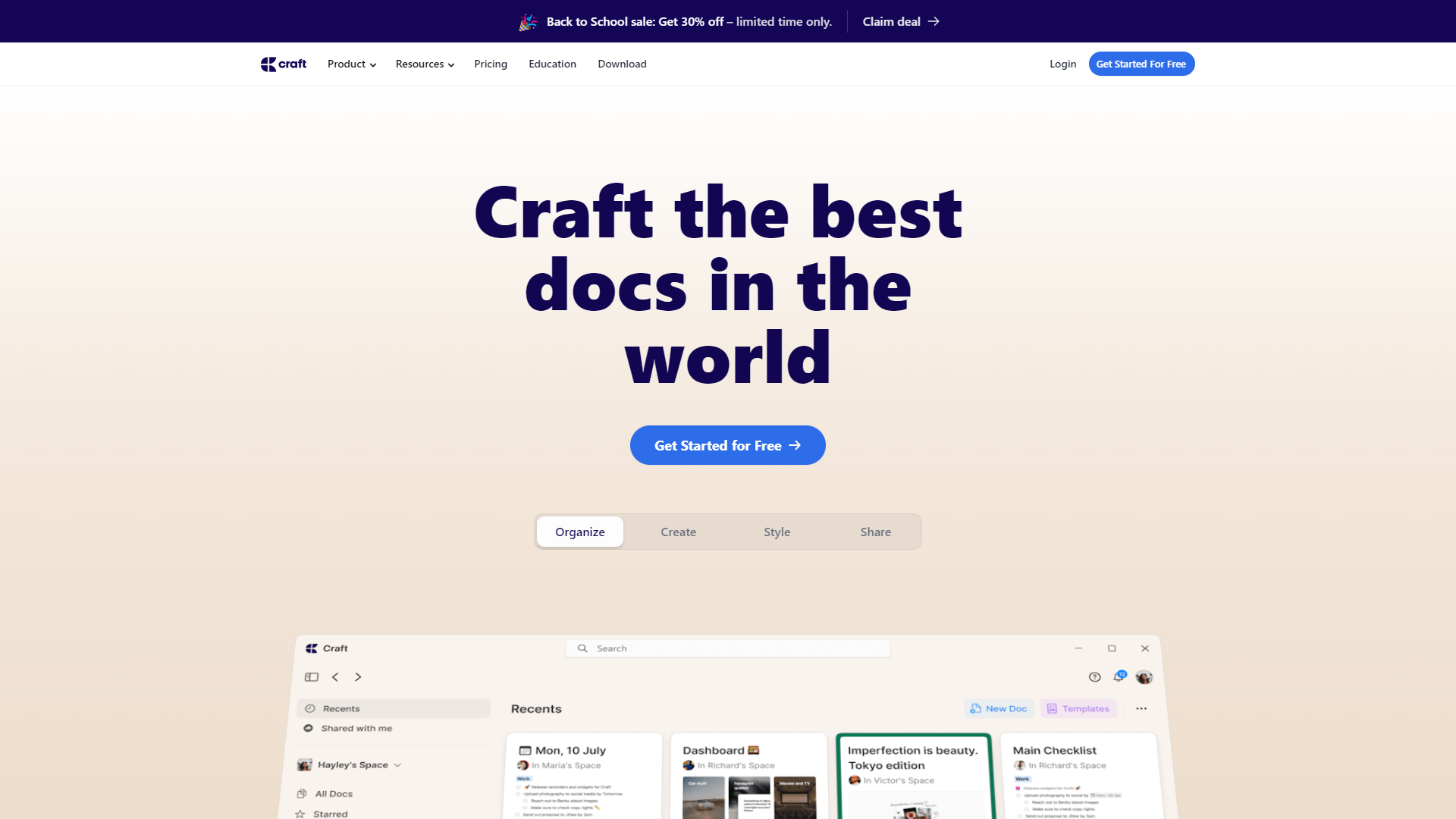 Craft Docs screenshot