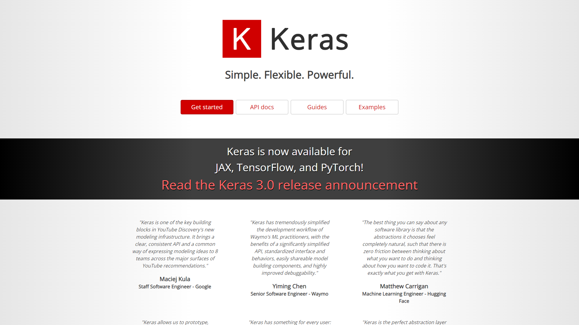 Keras screenshot