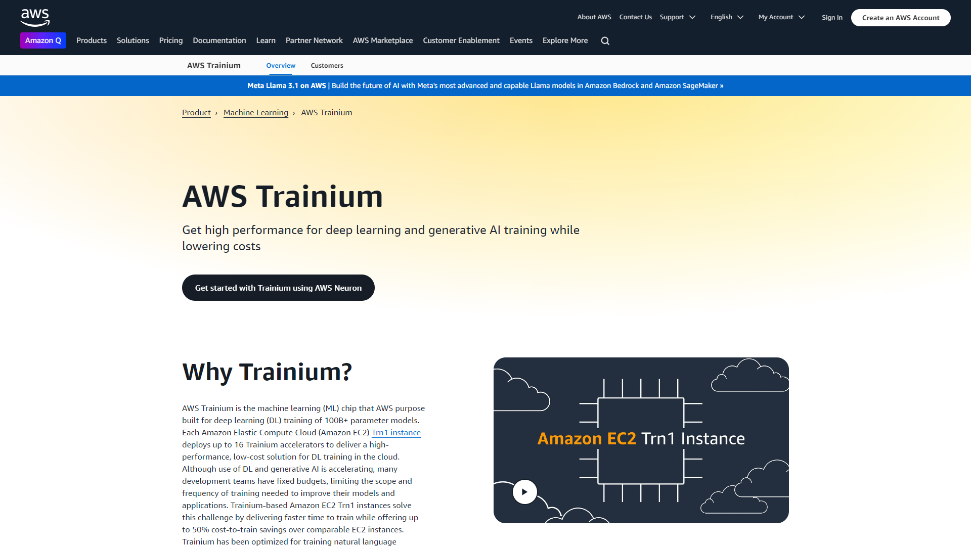 AWS TrAInium screenshot