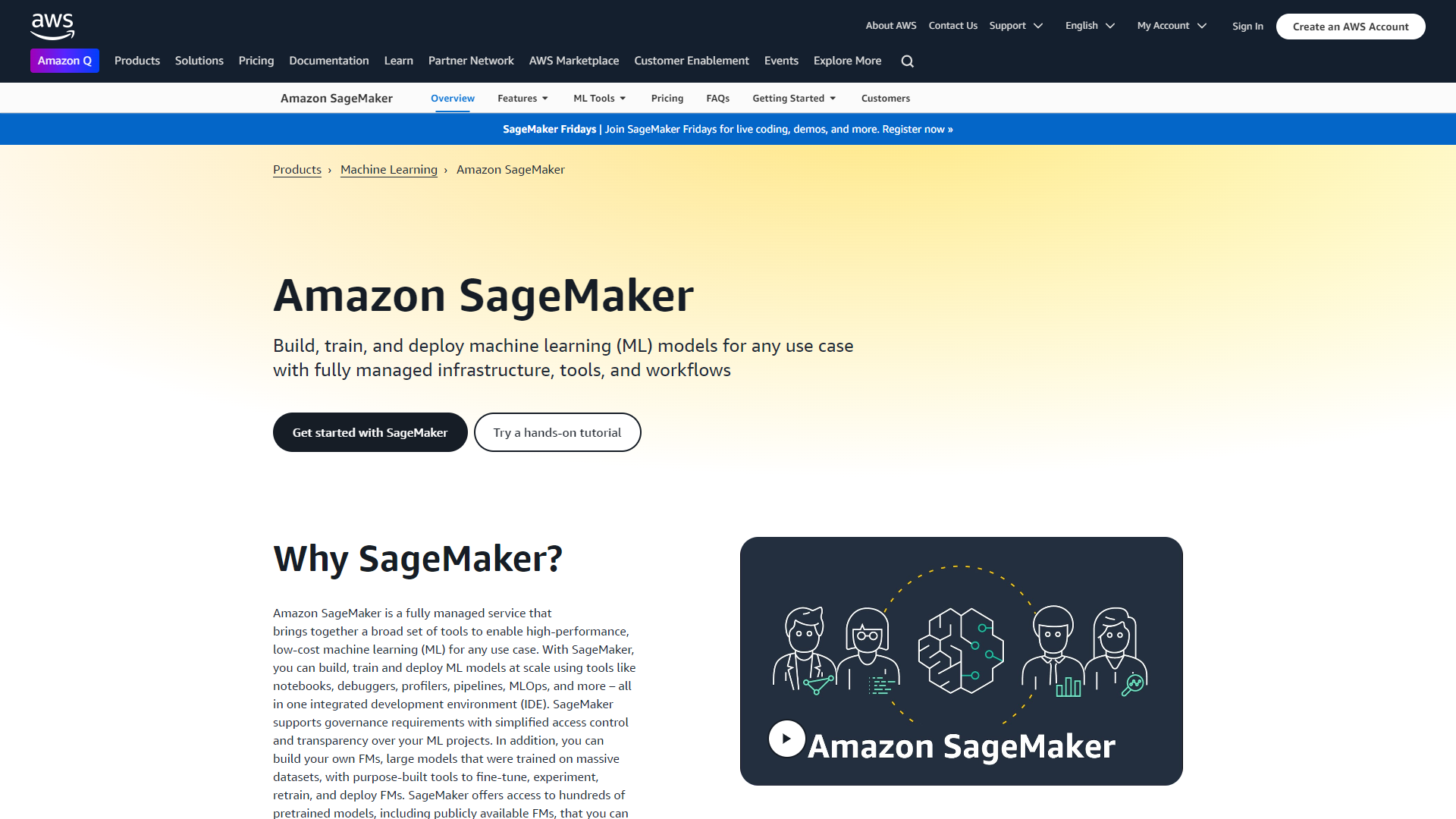 Amazon SageMaker screenshot