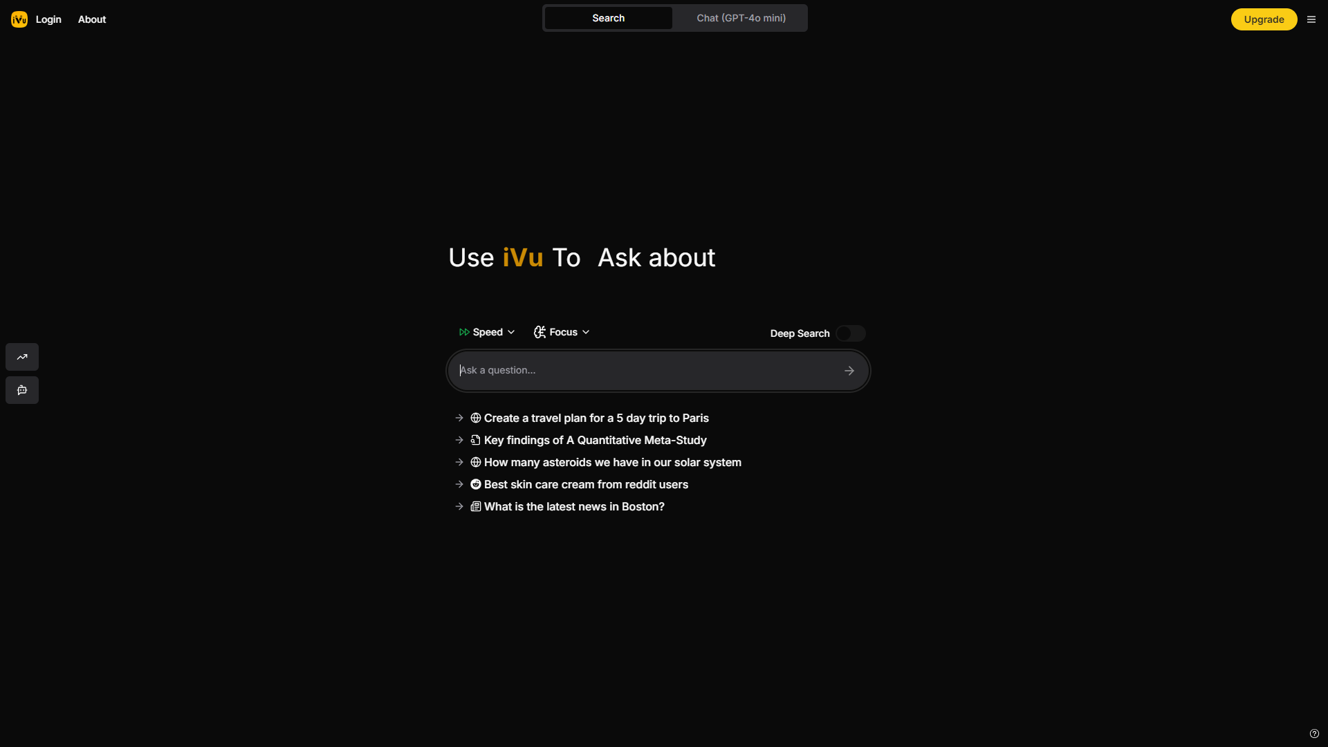 iVu Ai-Powered Conversational Search Engine screenshot