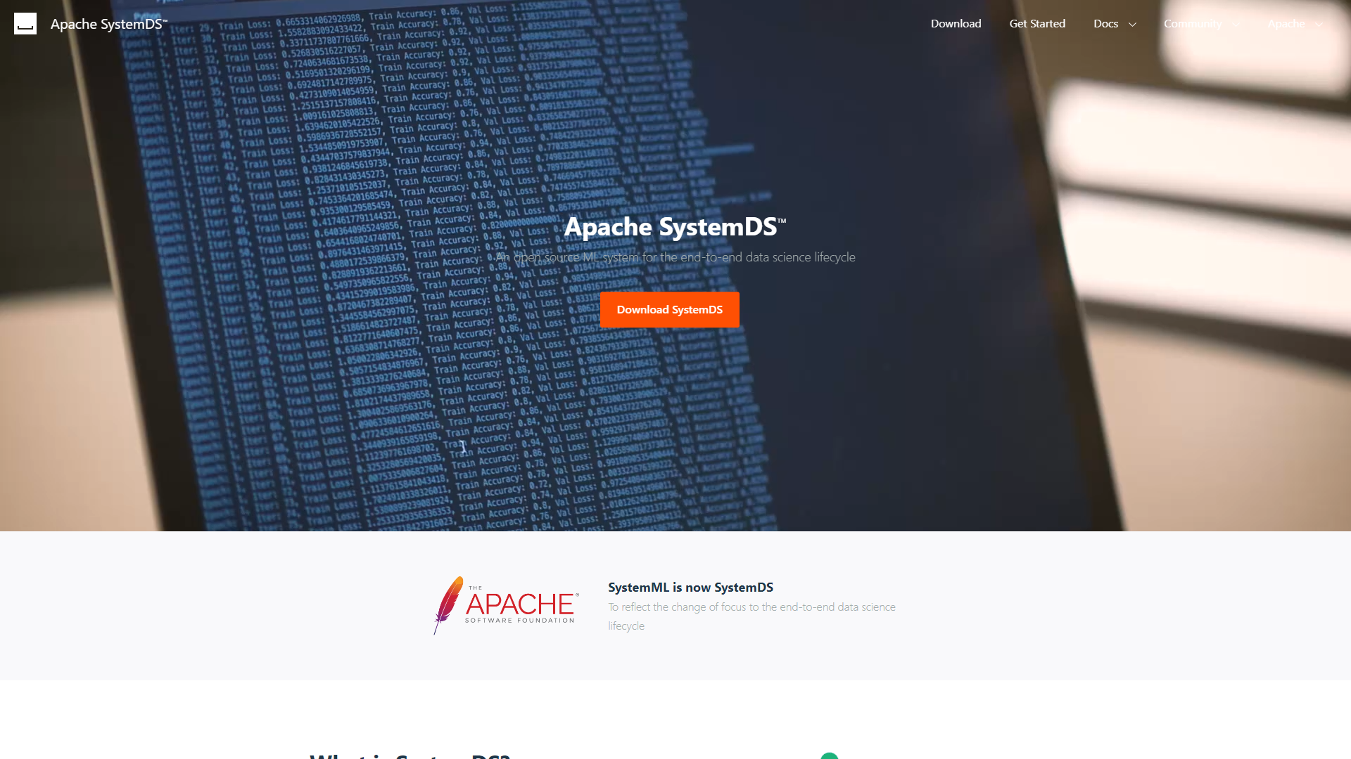 Apache SystemML screenshot