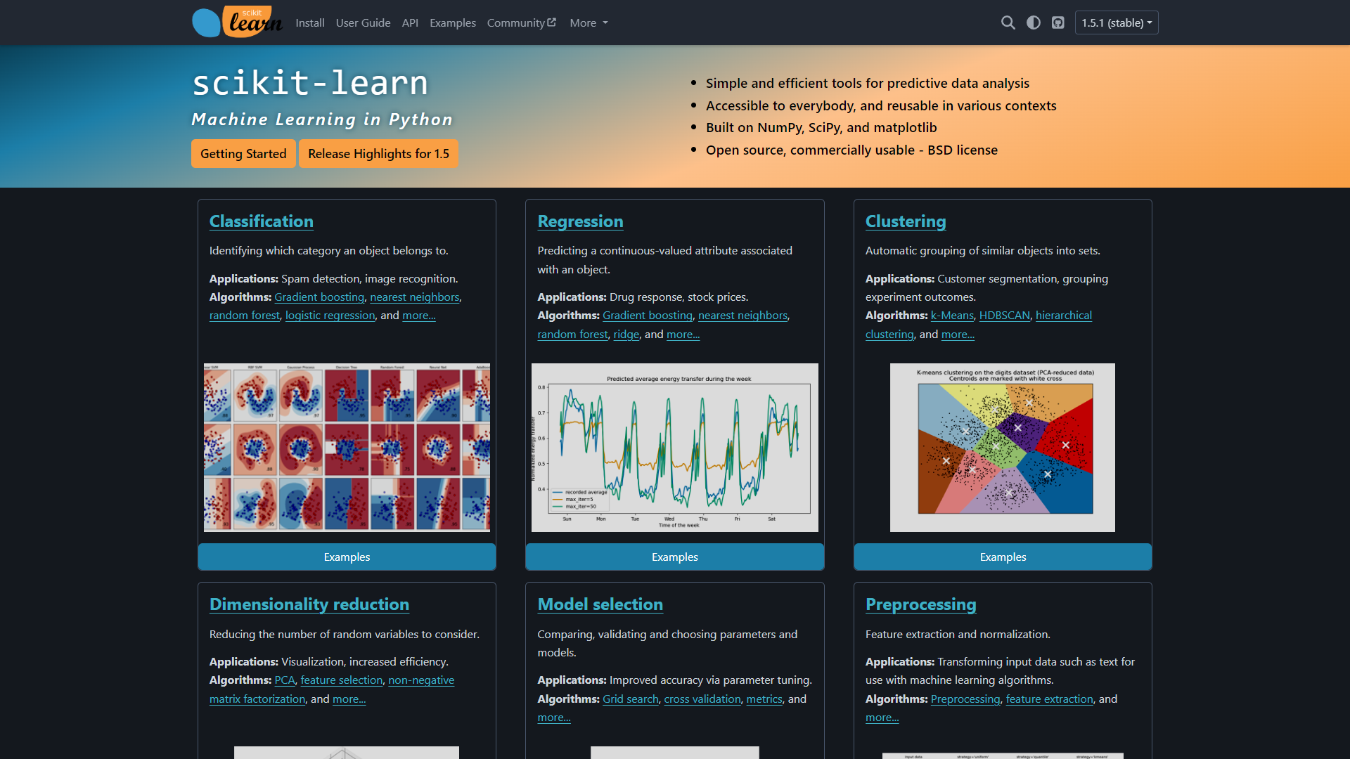 scikit-learn screenshot