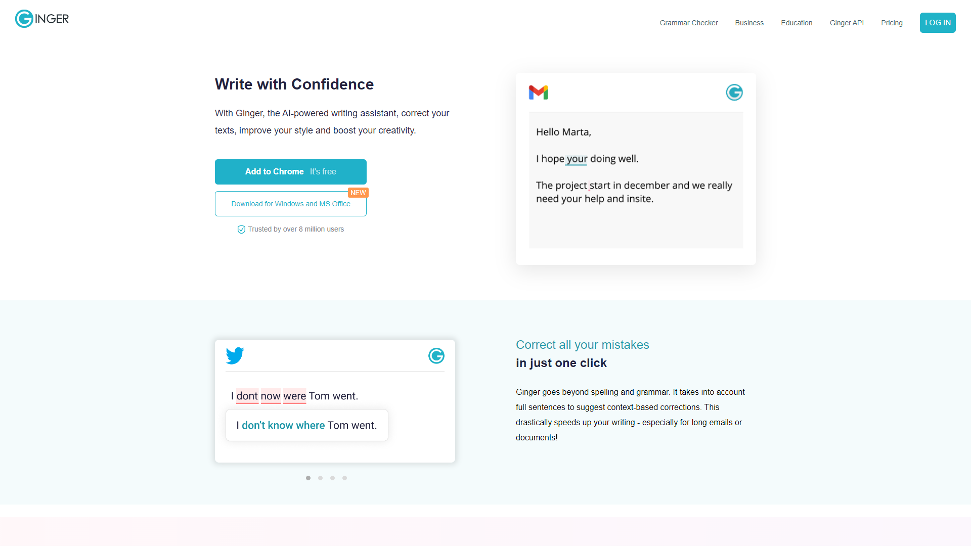 Ginger Software screenshot